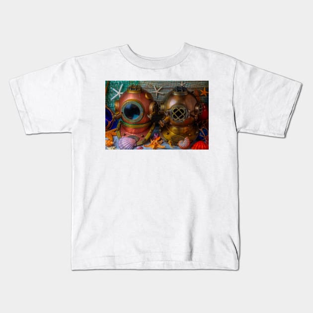 Two Diving Helmets Kids T-Shirt by photogarry